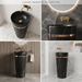 Ceramic Pedestal Wash Basin | Black