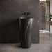 Ceramic Pedestal Wash Basin With Tap-Hole | Black