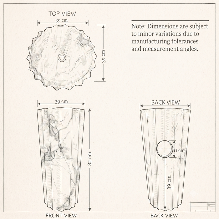 Ceramic Pedestal Wash Basin | Blue Marble