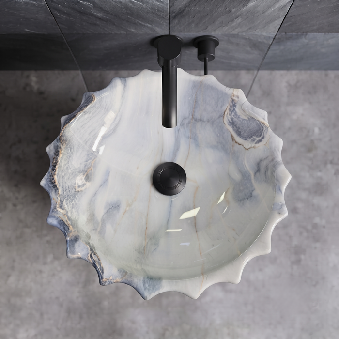 Ceramic Pedestal Wash Basin | Blue Marble