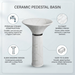 Ceramic Pedestal Wash Basin | White
