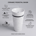 Ceramic Pedestal Wash Basin | White