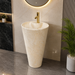 Ceramic Pedestal Wash Basin With Tap-Hole | Beige-Ivory