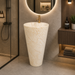 Ceramic Pedestal Wash Basin With Tap-Hole | Beige-Ivory