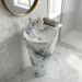 Ceramic Pedestal Wash Basin With Tap-Hole | Blue-Grey