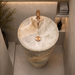 Ceramic Pedestal Wash Basin With Tap-Hole | Brown & Gray 
