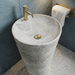 Ceramic Pedestal Wash Basin With Tap-Hole | Gray 