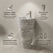 Ceramic Pedestal Wash Basin With Tap-Hole | Gray 