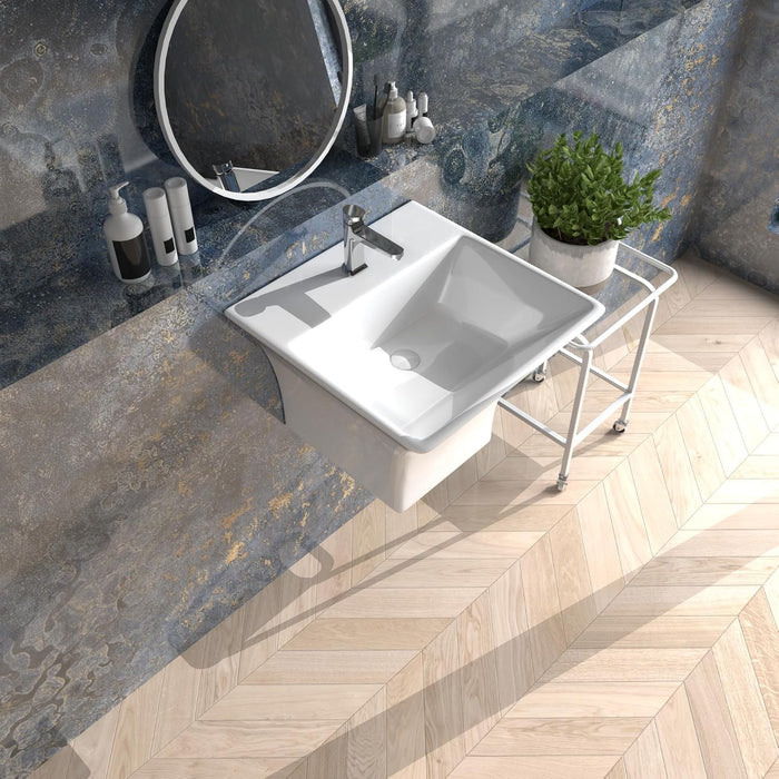 Ceramic Wall Mount Half Pedestal Wash Basin 4