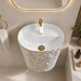Ceramic Wall Mount Half Pedestal Wash Basin