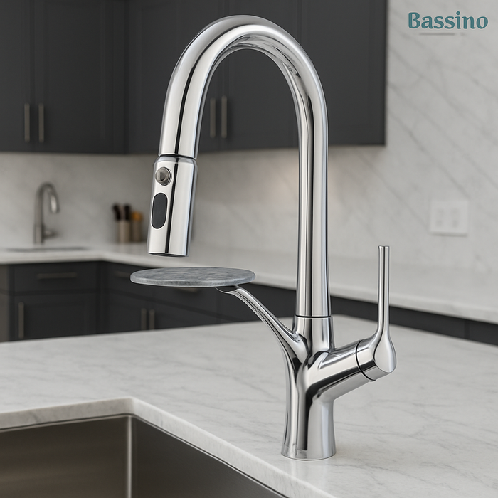 Pull-Out 3-Function Kitchen Sink Mixer Tap | 360° Swivel | Multi-Flow | 4 Finishes | 7-Year Warranty