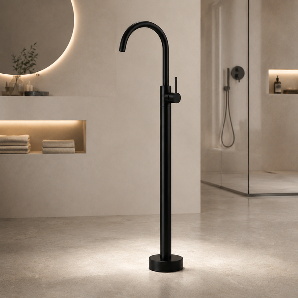 Bassino Free Standing Basin Mixer Tap –  Floor Mounted Faucet for Pedestal Basins