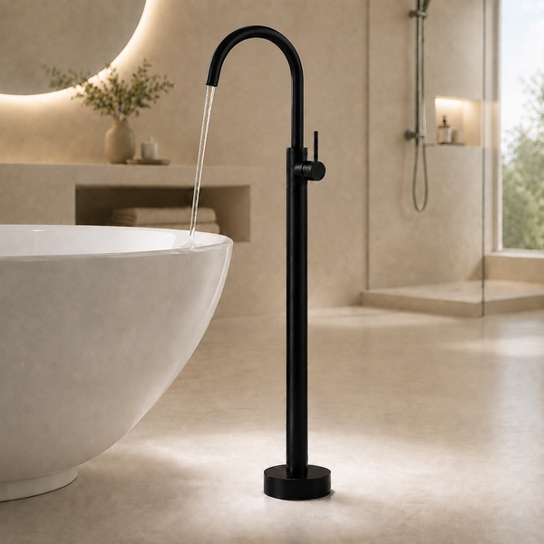 Bassino Free Standing Basin Mixer Tap –  Floor Mounted Faucet for Pedestal Basins