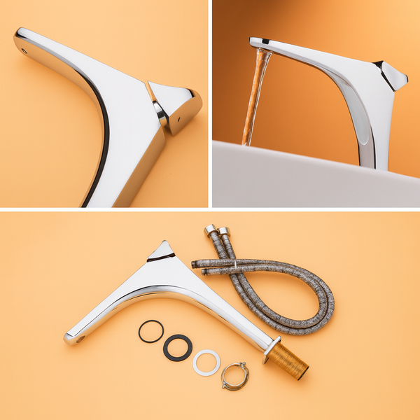 BASSINO DOLFIN long Body  Ultra-Modern Basin Faucet | 3 Years Warranty Chrome