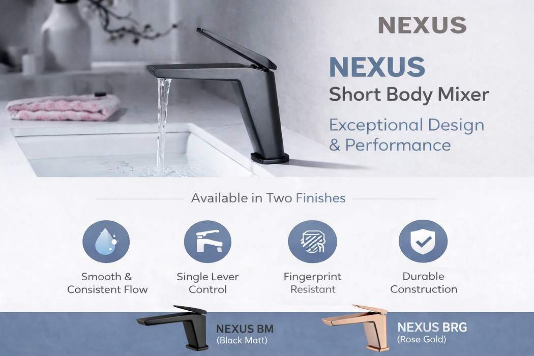BASSINO NEXUS Short Body Modern Basin Faucet Mixer | 3 Years Warranty