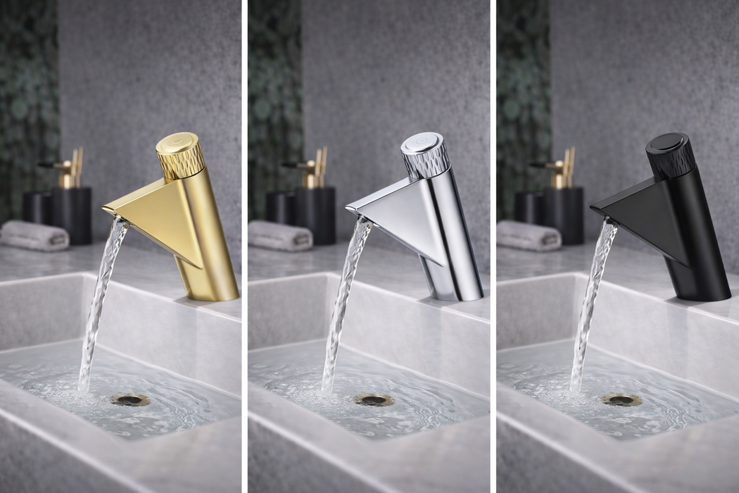 BASSINO FEMA Short Body Artistic Triangle Design Basin Faucet | 3 Years Warranty