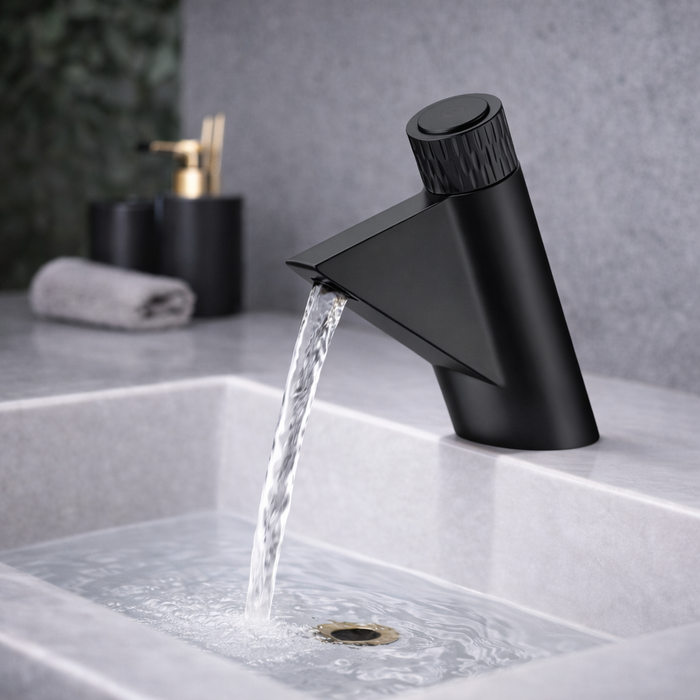 BASSINO FEMA Short Body Artistic Triangle Design Basin Faucet | 3 Years Warranty