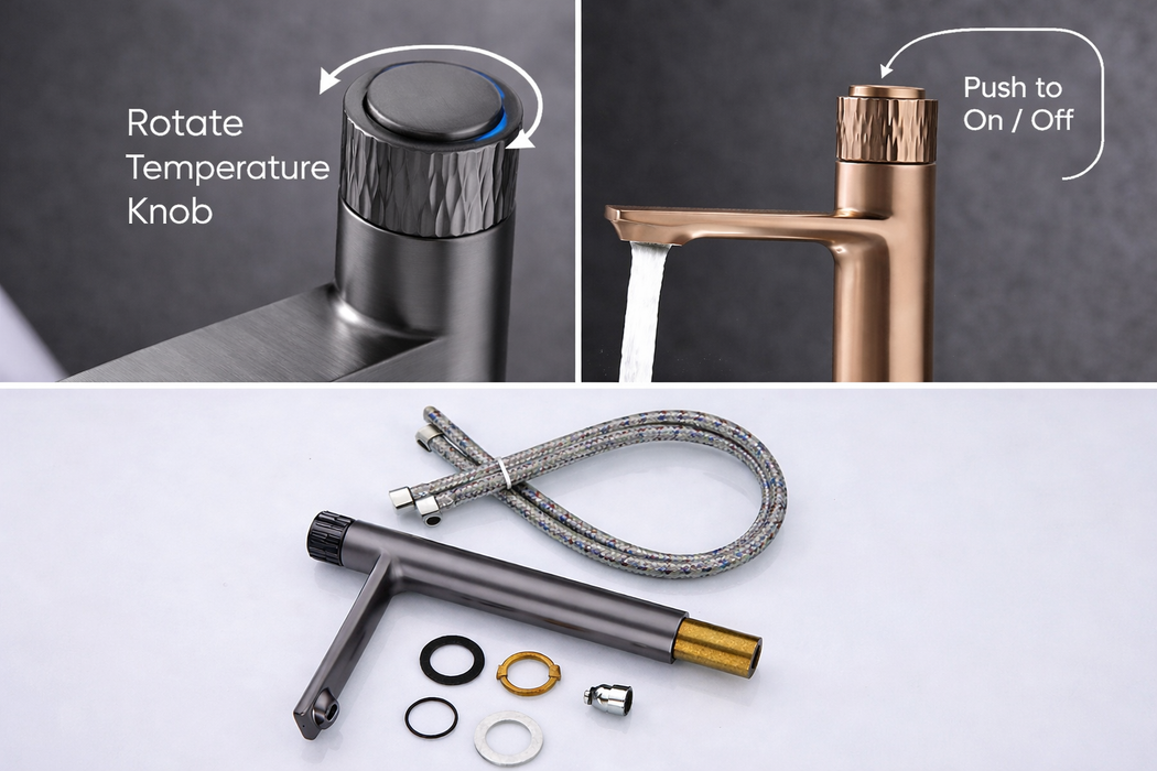 BASSINO BITA Long Body Basin Faucet – Push Button Mixer | 3 Years Warranty