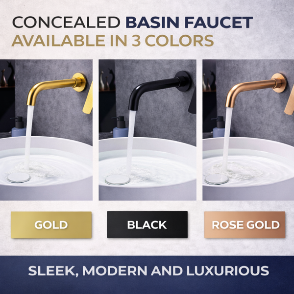 BASSINO MARK Concealed Basin Hot & Cold Mixer Faucet | 3 Years Warranty Black