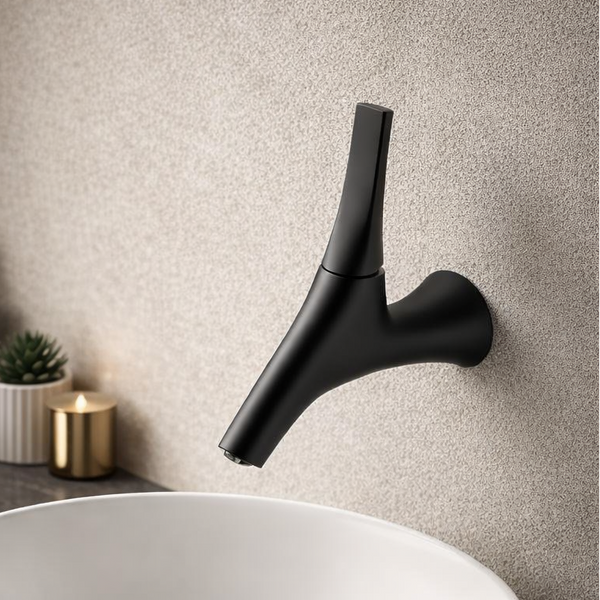 BASSINO Carlos Series Aura Wall-Mounted Designer Faucet Black Matt