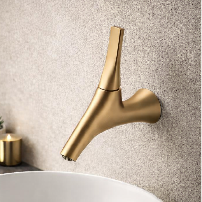 BASSINO Carlos Series Aura Wall-Mounted Designer Faucet Gold