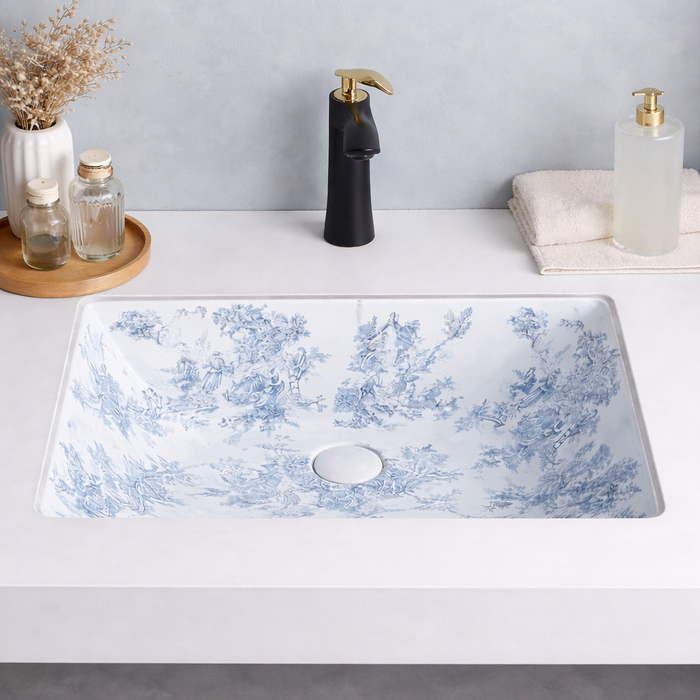 Designer Under Counter Wash Basin – Glossy Rectangular Ceramic Basin | 520×385×195 mm