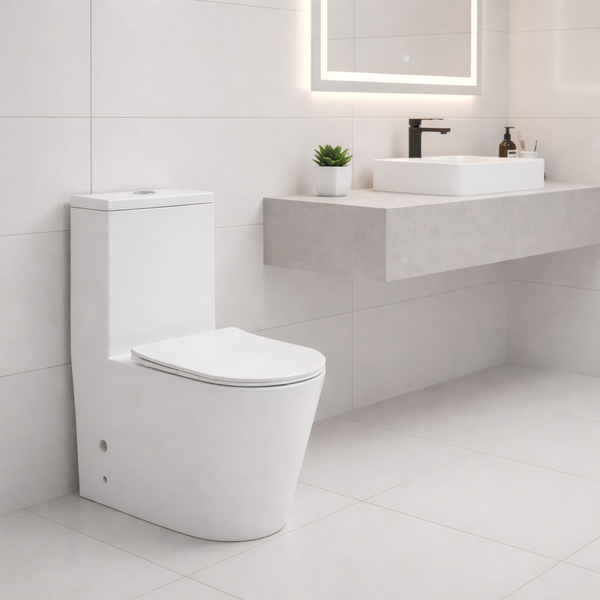 Luxury Imported One-Piece Glossy Floor Mounted Western Toilet  | Approx. 27 × 14 × 31 Inches