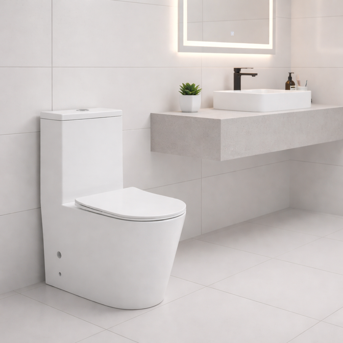 Luxury Imported One-Piece Glossy Floor Mounted Western Toilet  | Approx. 27 × 14 × 31 Inches