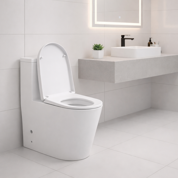 Luxury Imported One-Piece Glossy Floor Mounted Western Toilet  | Approx. 27 × 14 × 31 Inches