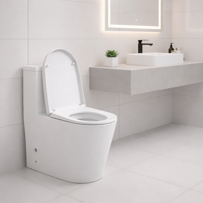 Luxury Imported One-Piece Glossy Floor Mounted Western Toilet  | Approx. 27 × 14 × 31 Inches