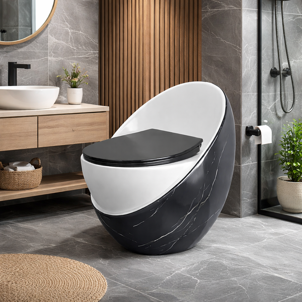 Luxury Imported One-Piece Western Toilet | Glossy + Matte Designer WC | Approx. 26 × 19 × 25 Inches Black