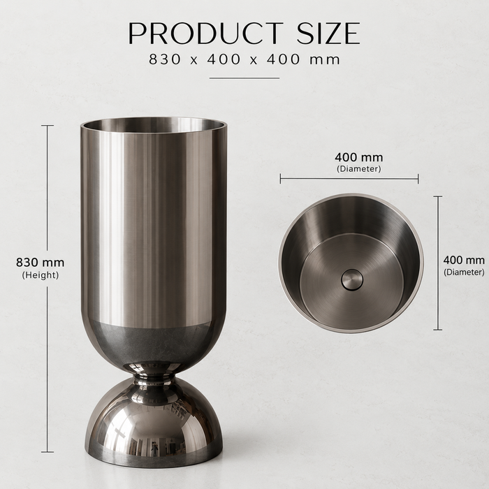 Metal Pedestal Wash Basin,size-16x16x33 Inch Black