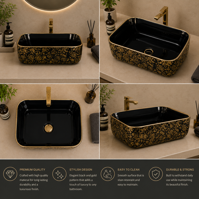 Premium Designer Table top/Counter top Wash Basin/Vessel sink (16x12x6 In)