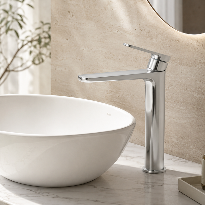 Premium Brass Tall Basin Mixer Tap – Gun Grey Finish Tall Size (NCGF 503) – 5 Years Warranty