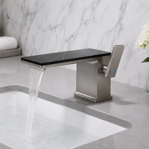 BASSINO Luxury Short Basin Mixer Tap Designer Faucet- 5 Years Warranty Gun Grey
