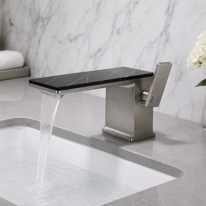BASSINO Luxury Short Basin Mixer Tap Designer Faucet- 5 Years Warranty Gun Grey