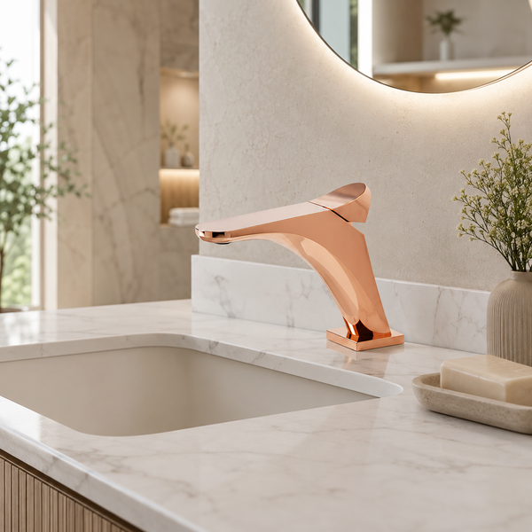 BASSINO DOFAZ Short Body Dolphin-Inspired Basin Faucet | 3 Years Warranty Rose gold