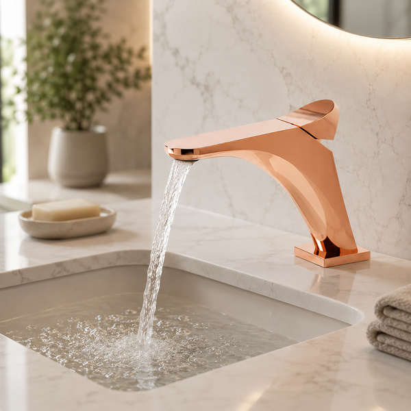 BASSINO DOFAZ Short Body Dolphin-Inspired Basin Faucet | 3 Years Warranty Rose gold