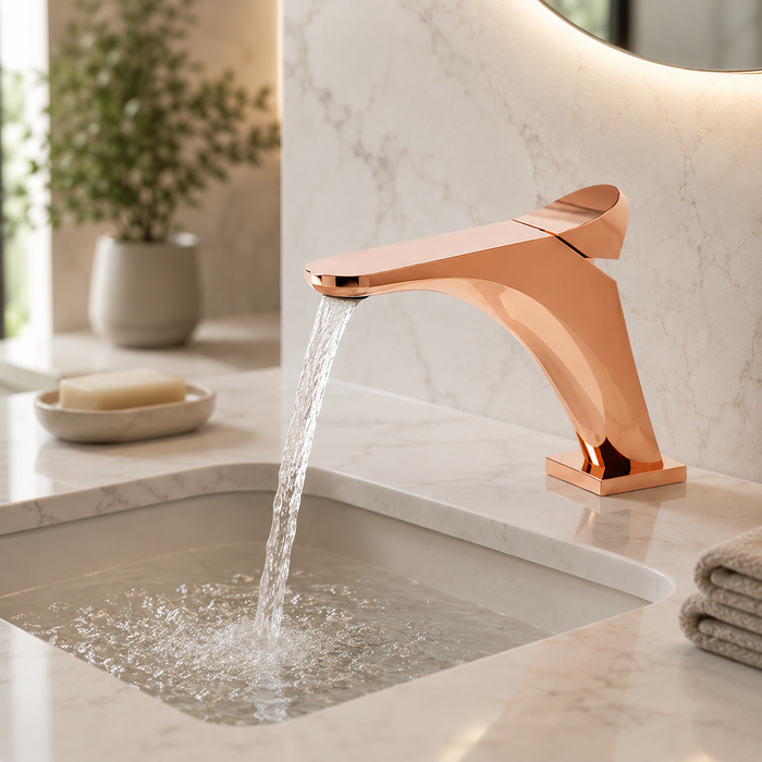 BASSINO DOFAZ Short Body Dolphin-Inspired Basin Faucet | 3 Years Warranty Rose gold