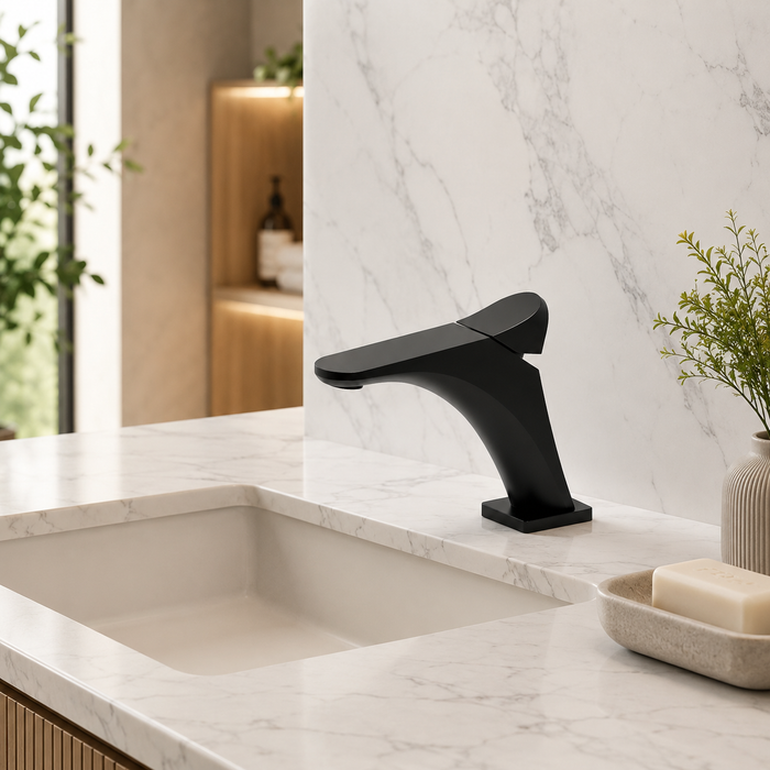 BASSINO DOFAZ Short Body Dolphin-Inspired Basin Faucet | 3 Years Warranty Black