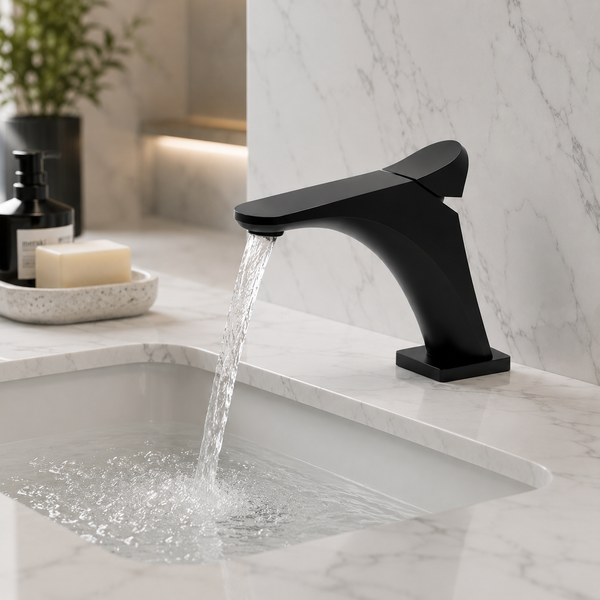 BASSINO DOFAZ Short Body Dolphin-Inspired Basin Faucet | 3 Years Warranty Black