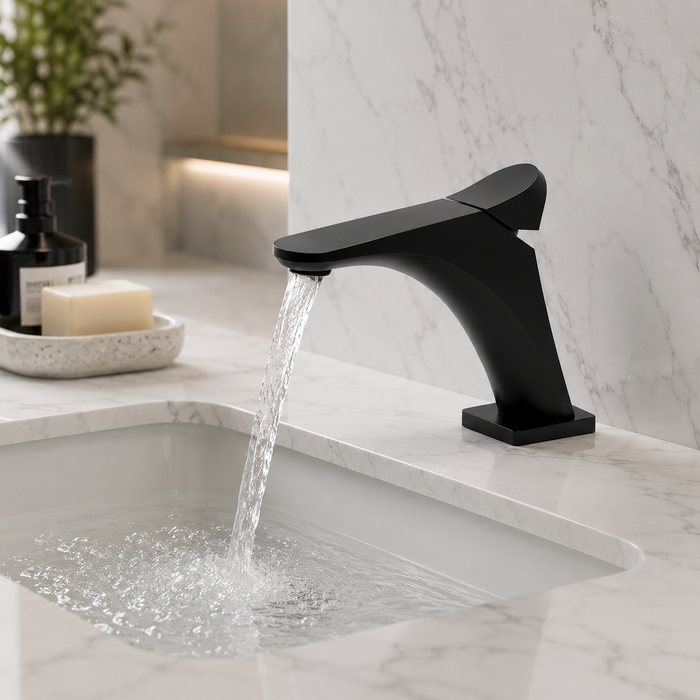 BASSINO DOFAZ Short Body Dolphin-Inspired Basin Faucet | 3 Years Warranty Black