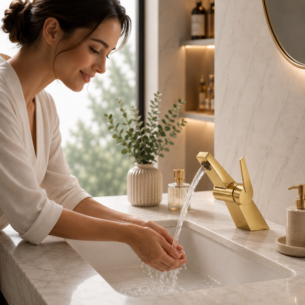 BASSINO CROZ Short Body Basin Modern Faucet Mixer | 3 Years Warranty Gold