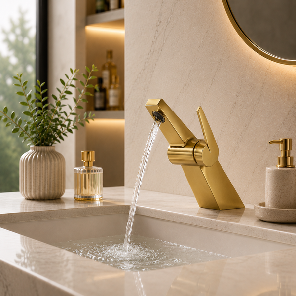 BASSINO CROZ Short Body Basin Modern Faucet Mixer | 3 Years Warranty Gold