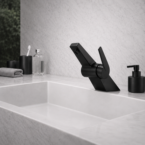 BASSINO CROZ Short Body Basin Modern Faucet Mixer | 3 Years Warranty Black