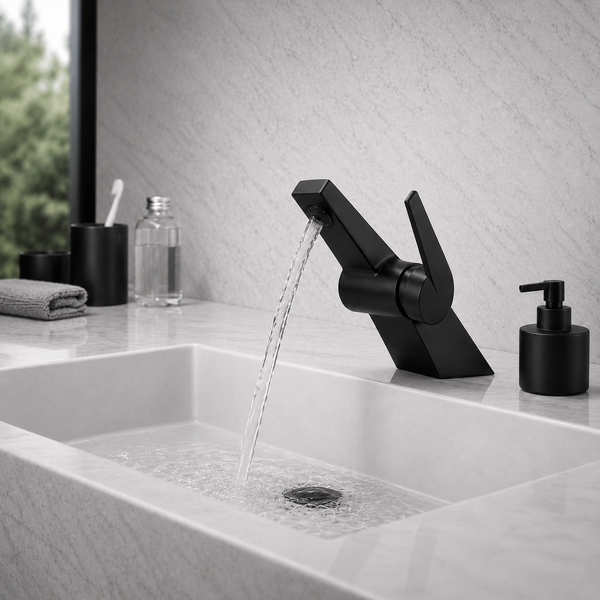 BASSINO CROZ Short Body Basin Modern Faucet Mixer | 3 Years Warranty Black