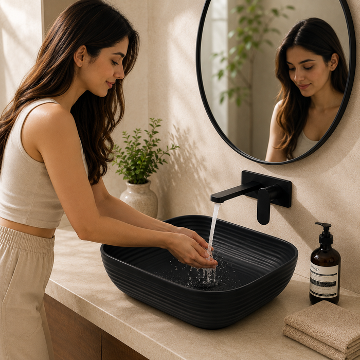 Premium Designer Table top/Counter top Wash Basin/Vessel sink (18x13x5.5 In)