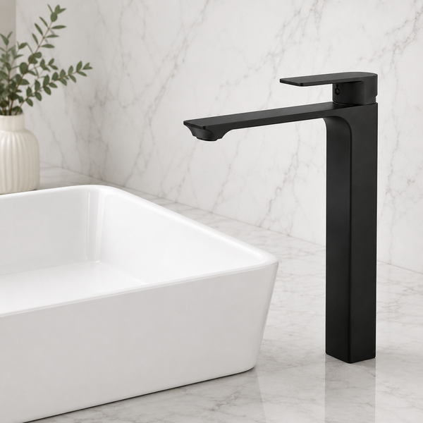 BASSINO JET Long Body Basin Premium Faucet Mixer | 3 Years Warranty Black