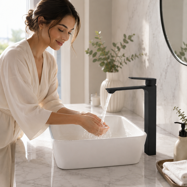 BASSINO JET Long Body Basin Premium Faucet Mixer | 3 Years Warranty Black