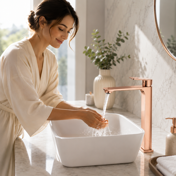 BASSINO JET Long Body Basin Premium Faucet Mixer | 3 Years Warranty Rose gold